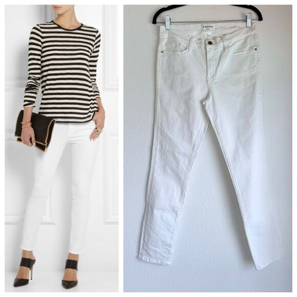 Frame Denim Denim - NWT FLAWED FRAME Le Skinny de Jeanne Mid-Rise Crop Jeans in White Size 30